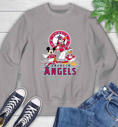 MLB Los Angeles Angels Mickey Mouse Donald Duck Goofy Baseball T Shirt Sweatshirt 5