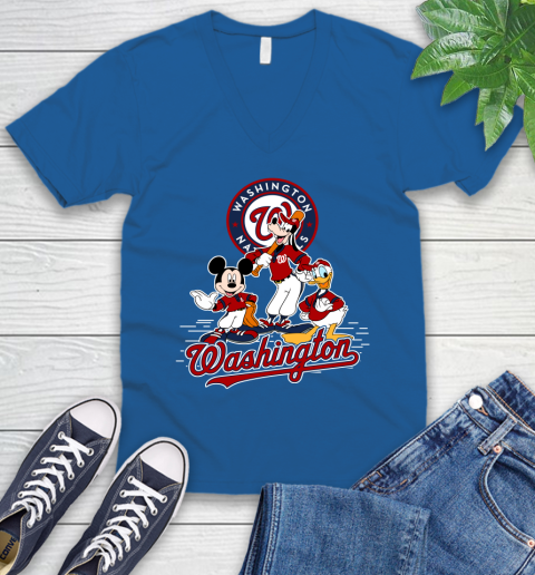 MLB Washington Nationals Mickey Mouse Donald Duck Goofy Baseball T Shirt V-Neck T-Shirt 5