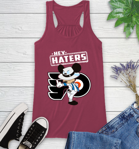 NHL Hey Haters Mickey Hockey Sports Philadelphia Flyers Racerback Tank 7