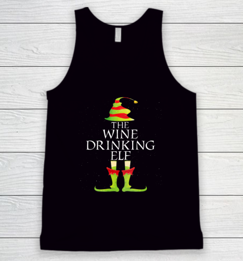 Wine Drinking Elf Matching Family Group Christmas Pajama Tank Top