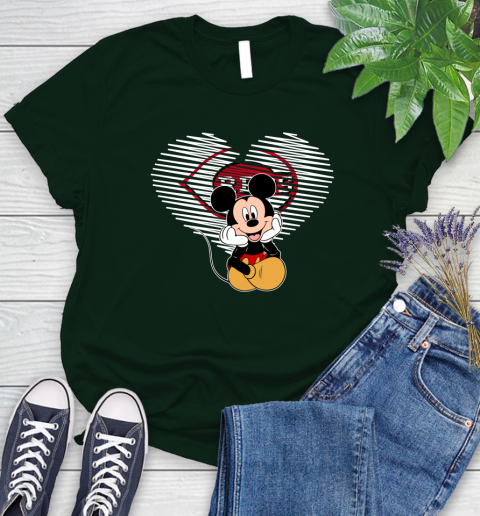 MLB Cincinnati Reds The Heart Mickey Mouse Disney Baseball T Shirt_000 Women's T-Shirt 6