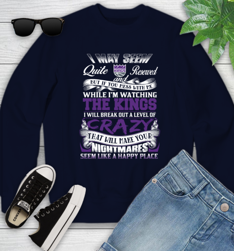 Sacramento Kings NBA Basketball Don't Mess With Me While I'm Watching My Team Youth Sweatshirt 2