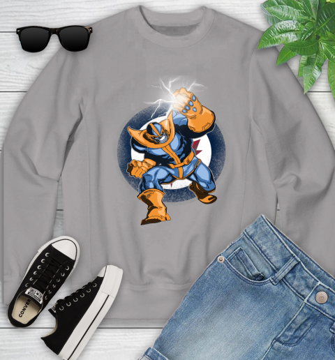 Winnipeg Jets NHL Hockey Thanos Avengers Infinity War Marvel Youth Sweatshirt 3