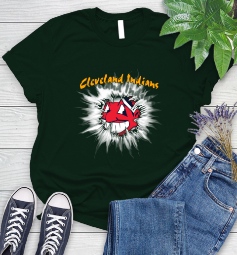 Cleveland Indians MLB Baseball Adoring Fan Rip Sports Women's T-Shirt 6