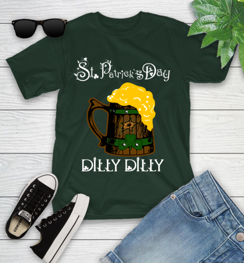 NHL Dallas Stars St Patrick's Day Dilly Dilly Beer Hockey Sports Youth T-Shirt 5