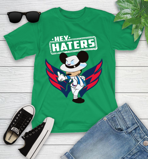 NHL Hey Haters Mickey Hockey Sports Washington Capitals Youth T-Shirt 8