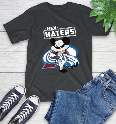 NHL Hey Haters Mickey Hockey Sports Colorado Avalanche T-Shirt