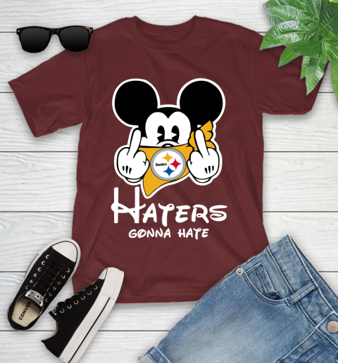 NFL Pittsburgh Steelers Haters Gonna Hate Mickey Mouse Disney Football T Shirt_000 Youth T-Shirt 14