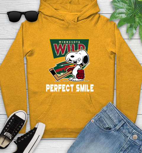 NHL Minnesota Wild Snoopy Perfect Smile The Peanuts Movie Hockey T Shirt Youth Hoodie 2