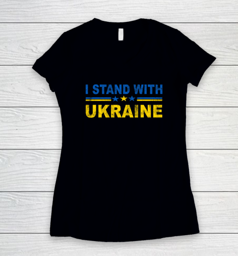 I Stand With Ukraine Women's V-Neck T-Shirt