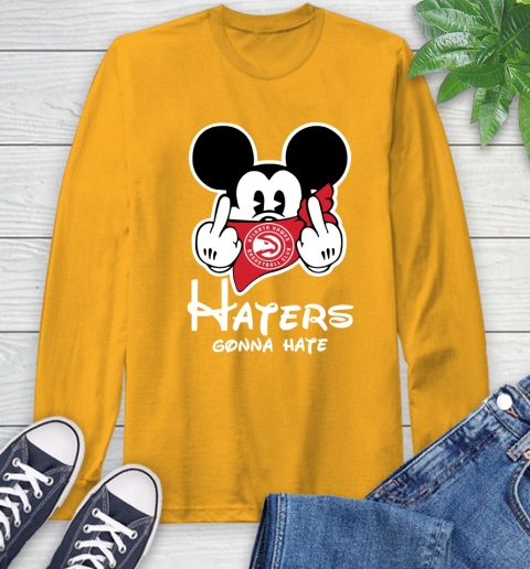 NBA Atlanta Hawks Haters Gonna Hate Mickey Mouse Disney Basketball T Shirt Long Sleeve T-Shirt 2