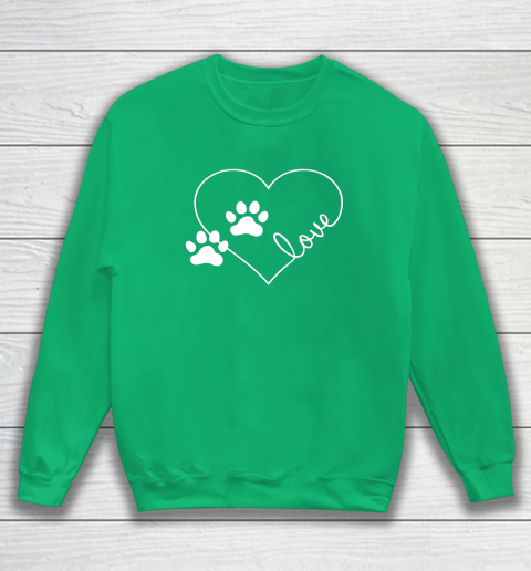 Cute Love Hearts Valentine Day Paw Print Dog Owner Dog Lover Sweatshirt 4