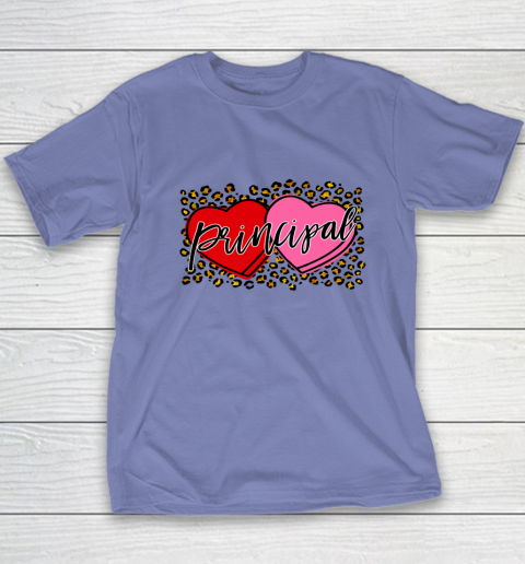 Leopard Candy Heart Principal Valentine Day Principal V Day Youth T-Shirt 14