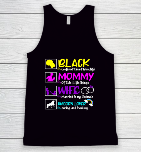 Black Mommy Wife Unicorn Lover Mothers Day Mom Mama Tank Top