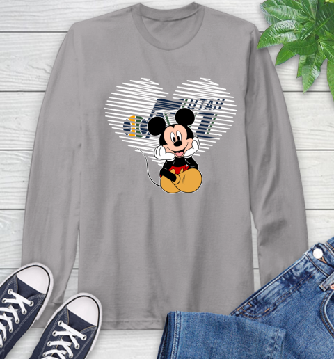 NBA Utah Jazz The Heart Mickey Mouse Disney Basketball Long Sleeve T-Shirt 6