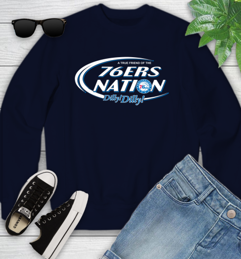 NBA A True Friend Of The Philadelphia 76ers Dilly Dilly Basketball Sports Youth Sweatshirt 2