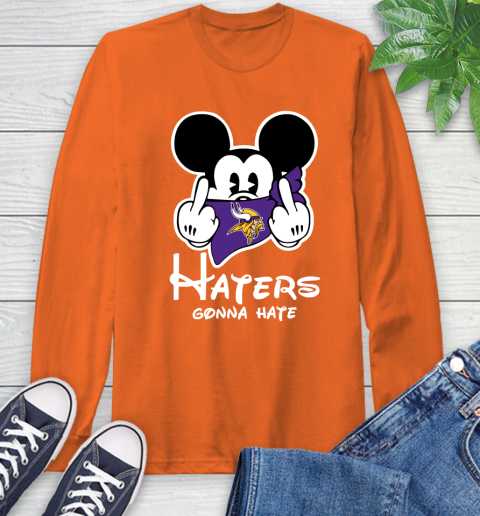 NFL Minnesota Vikings Haters Gonna Hate Mickey Mouse Disney Football T Shirt Long Sleeve T-Shirt 4