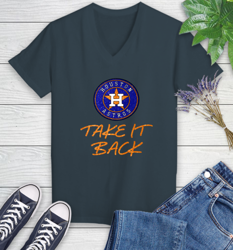 Astros Take It Back Women's V-Neck T-Shirt 8