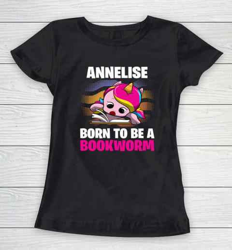 Annelise Born To Be A Bookworm Unicorn Women's T-Shirt 1