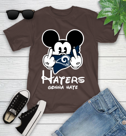 NFL Los Angeles Rams Haters Gonna Hate Mickey Mouse Disney Football T Shirt Youth T-Shirt 7