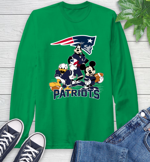 NFL New England Patriots Mickey Mouse Donald Duck Goofy Football Shirt Long Sleeve T-Shirt 8