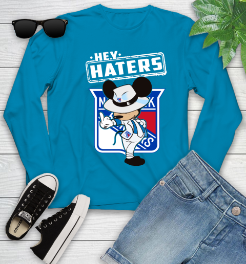 NHL Hey Haters Mickey Hockey Sports New York Rangers Youth Long Sleeve 8