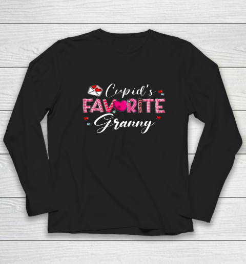 Cupid's Favorite Granny Leopard Plaid Funny Valentine Day Long Sleeve T-Shirt