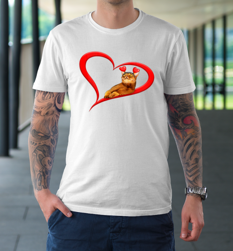 Funny Abyssinian Cat Valentine Pet Kitten Cat Lover T-Shirt 1