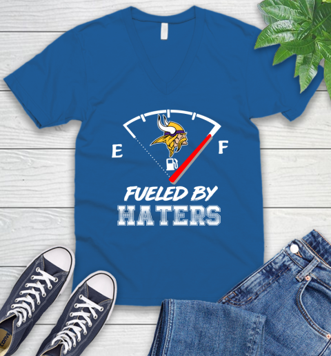 Minnesota Vikings NFL Football Fueled By Haters Sports V-Neck T-Shirt 5