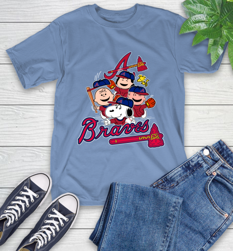 MLB Atlanta Braves Snoopy Charlie Brown Woodstock The Peanuts Movie Baseball T Shirt T-Shirt 12