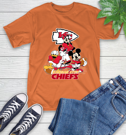 NFL Kansas City Chiefs Mickey Mouse Donald Duck Goofy Football Shirt T-Shirt 4