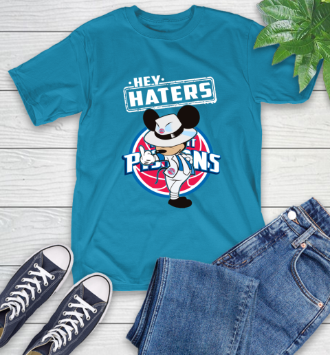 NBA Hey Haters Mickey Basketball Sports Detroit Pistons T-Shirt 9