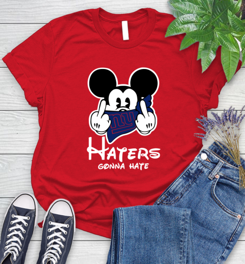 NFL New York Giants Haters Gonna Hate Mickey Mouse Disney Football T Shirt Women's T-Shirt 13