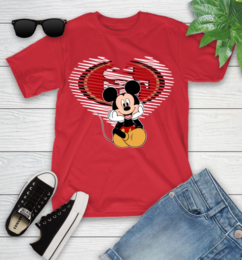 NFL San Francisco 49ers The Heart Mickey Mouse Disney Football T Shirt_000 Youth T-Shirt 13