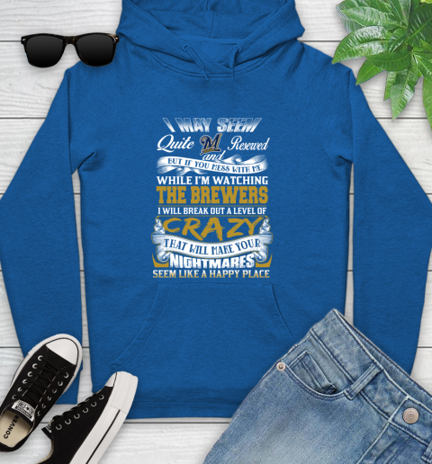 Milwaukee Brewers MLB Baseball Don't Mess With Me While I'm Watching My Team Youth Hoodie 12 Milwaukee Brewers MLB Baseball Don't Mess With Me While I'm Watching My Team Youth Hoodie - Image 12