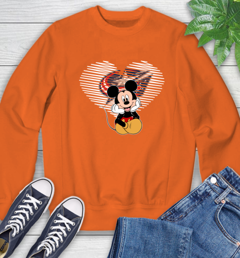 NHL Columbus Blue Jackets Carolina Hurricanes The Heart Mickey Mouse Disney Hockey Sweatshirt 3