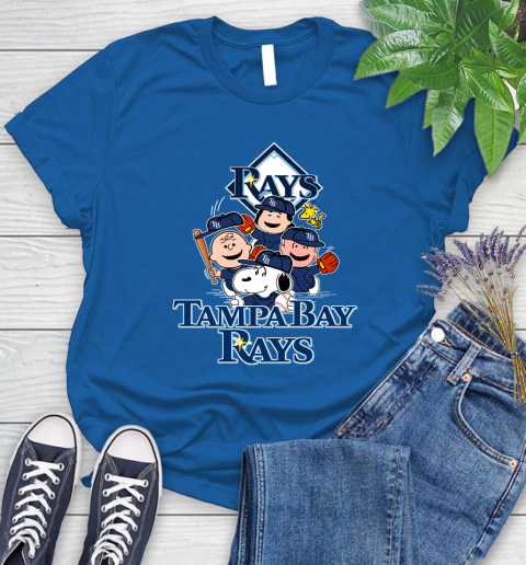 MLB Tampa Bay Rays Snoopy Charlie Brown Woodstock The Peanuts Movie Baseball T Shirt Women's T-Shirt 12