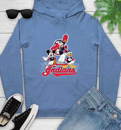 MLB Cleveland Indians Mickey Mouse Donald Duck Goofy Baseball T Shirt Youth Hoodie 13