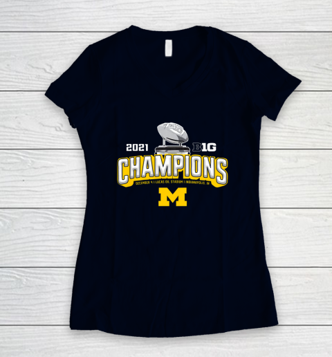 Michigan Big Ten 2021 East Division Champions Women's V-Neck T-Shirt 2