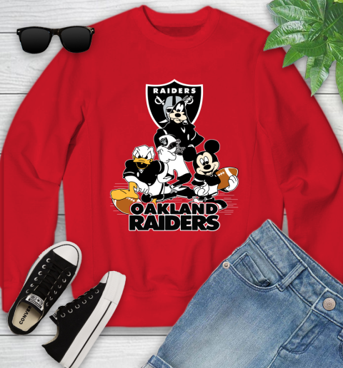NFL Oakland Raiders Mickey Mouse Donald Duck Goofy Football Shirt