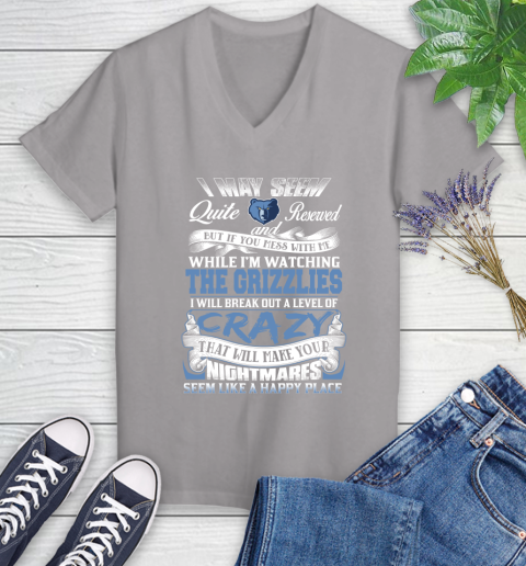 Memphis Grizzlies NBA Basketball Don't Mess With Me While I'm Watching My Team Women's V-Neck T-Shirt 4