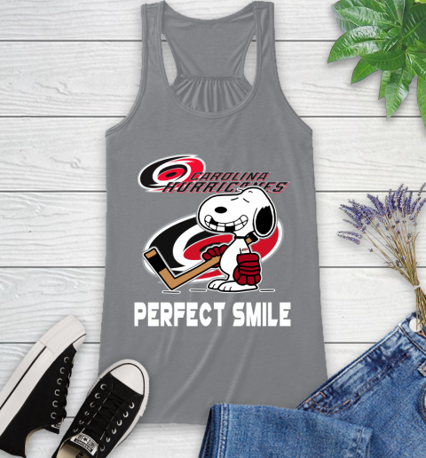 NHL Carolina Hurricanes Snoopy Perfect Smile The Peanuts Movie Hockey T Shirt Racerback Tank 4