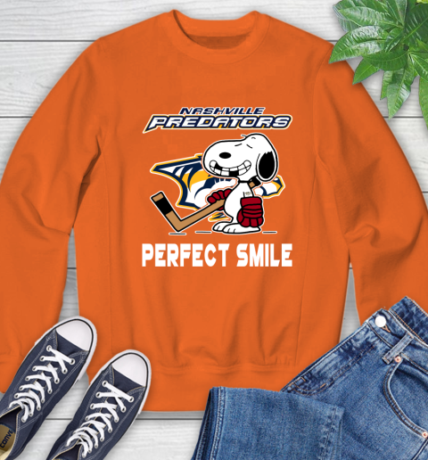 NHL Nashville Predators Snoopy Perfect Smile The Peanuts Movie Hockey T Shirt Sweatshirt 3