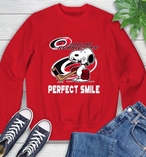 NHL Carolina Hurricanes Snoopy Perfect Smile The Peanuts Movie Hockey T Shirt Sweatshirt 10