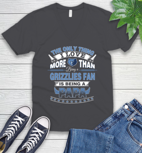 NBA The Only Thing I Love More Than Being A Memphis Grizzlies Fan Is Being A Papa Basketball V-Neck T-Shirt 4