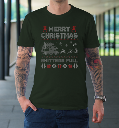 Merry Christmas Shitter Sweater Was Full Funny Xmas Pajama T-Shirt 3