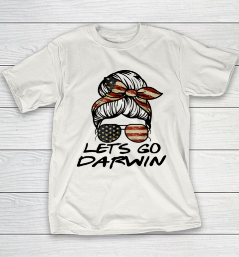 Lets Go Darwin Us Flag Sarcastic Youth T-Shirt