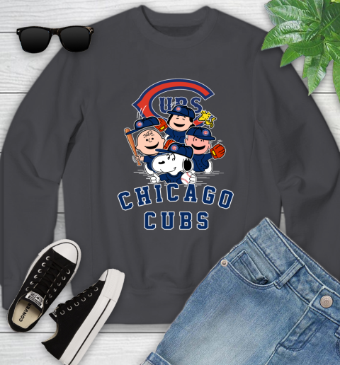 MLB Chicago Cubs Snoopy Charlie Brown Woodstock The Peanuts Movie Baseball T Shirt Youth Sweatshirt 5