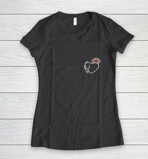 Heart Stethoscope Cute Love Nursing Gifts Valentine Day 2022 Women's V-Neck T-Shirt 4