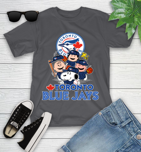 MLB Toronto Blue Jays Snoopy Charlie Brown Woodstock The Peanuts Movie Baseball T Shirt_000 Youth T-Shirt 6